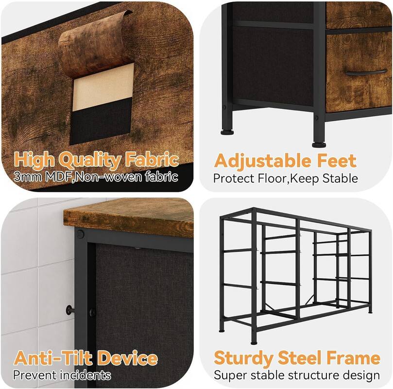 High Quality Fabric  
3mm MDF, Non-woven fabric  

Adjustable Feet  
Protect Floor, Keep Stable  

Anti-Tilt Device  
Prevent incidents  

Sturdy Steel Frame  
Super stable structure design