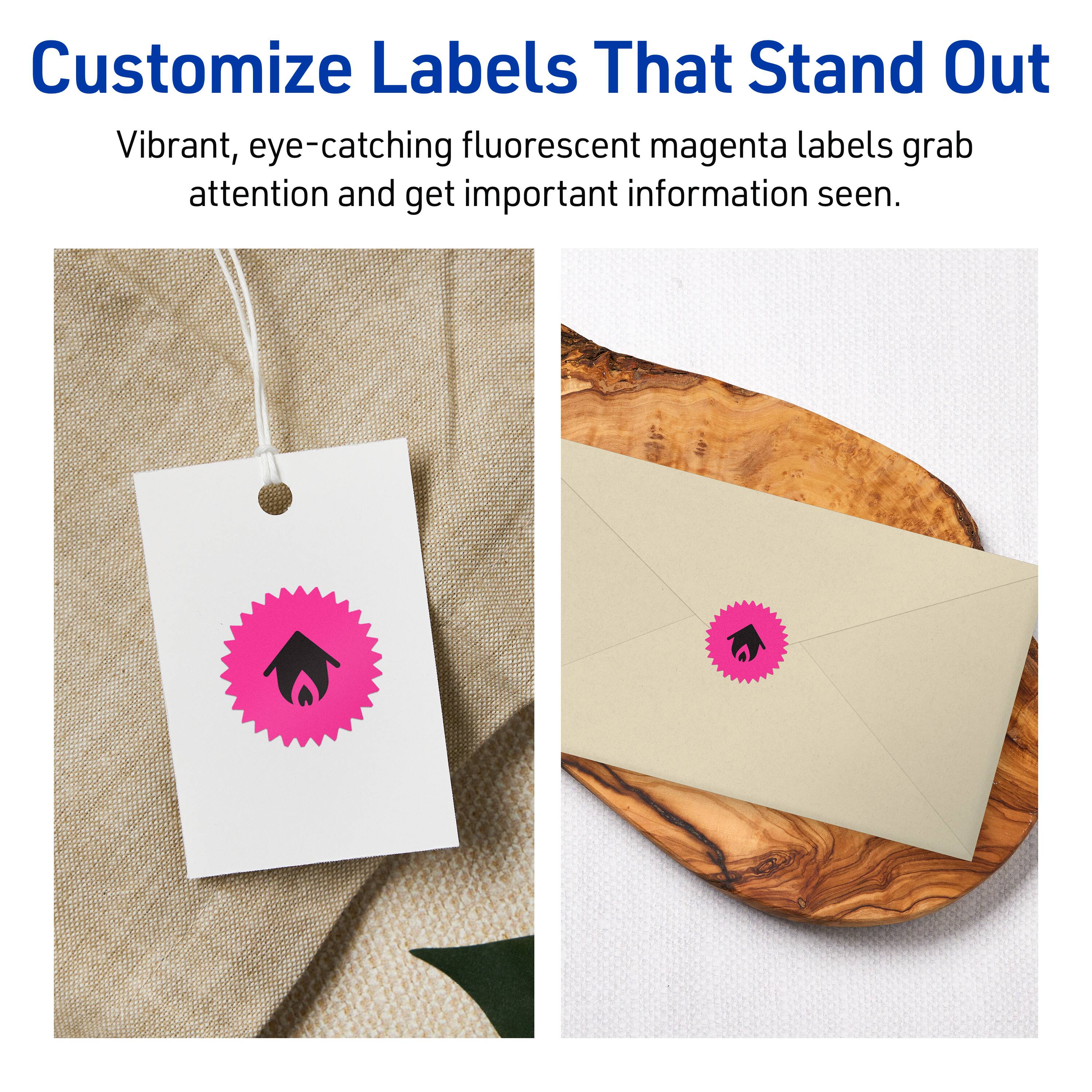 Customize Labels That Stand Out

Vibrant, eye-catching fluorescent magenta labels grab attention and get important information seen.