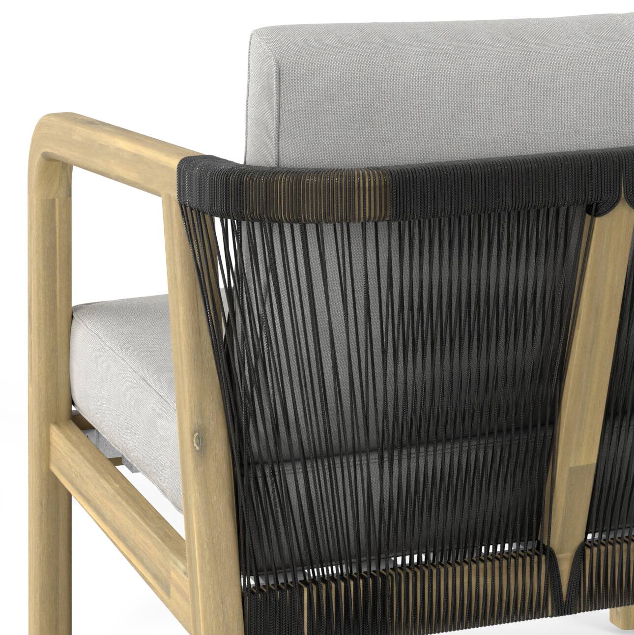 Alt View 7. Simpli Home - Palmetto SOLID ACACIA WOOD 29 inch Contemporary Outdoor Conversation Chair (Set of 2) Fully Assembled - Stone Grey.