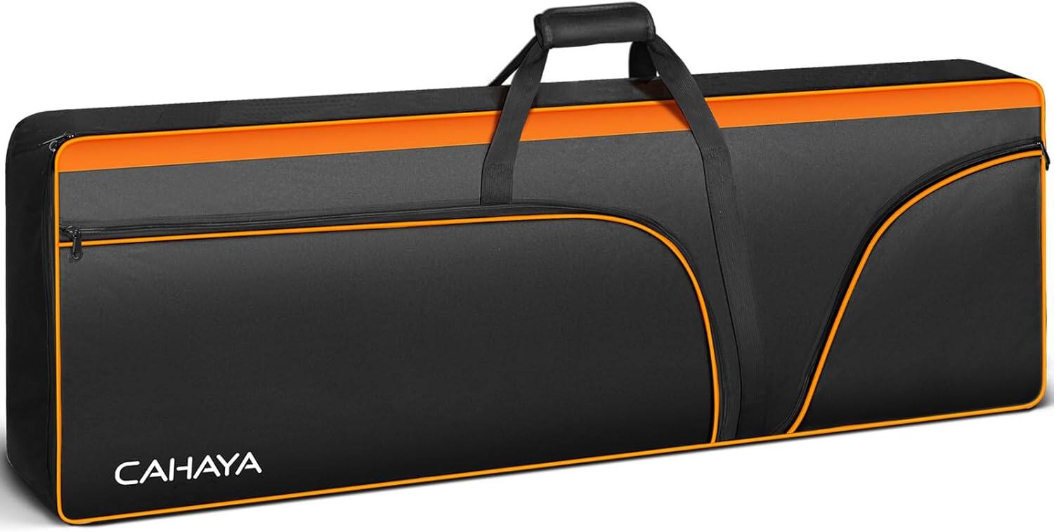 Front. CAHAYA - CAHAYA 88 Key Keyboard Case Electric Keyboard Piano Gig Bag 0.5inch Thick Padded Case with Side Handles CY0327.