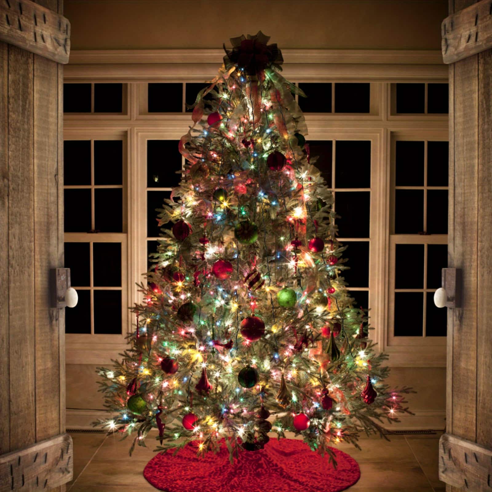 Oumilen - 6.5FT Christmas Tree Topper Ring String Lights – Multicolor LED Tree Wrap Fairy Lights, UL Certified for Xmas Decoration
