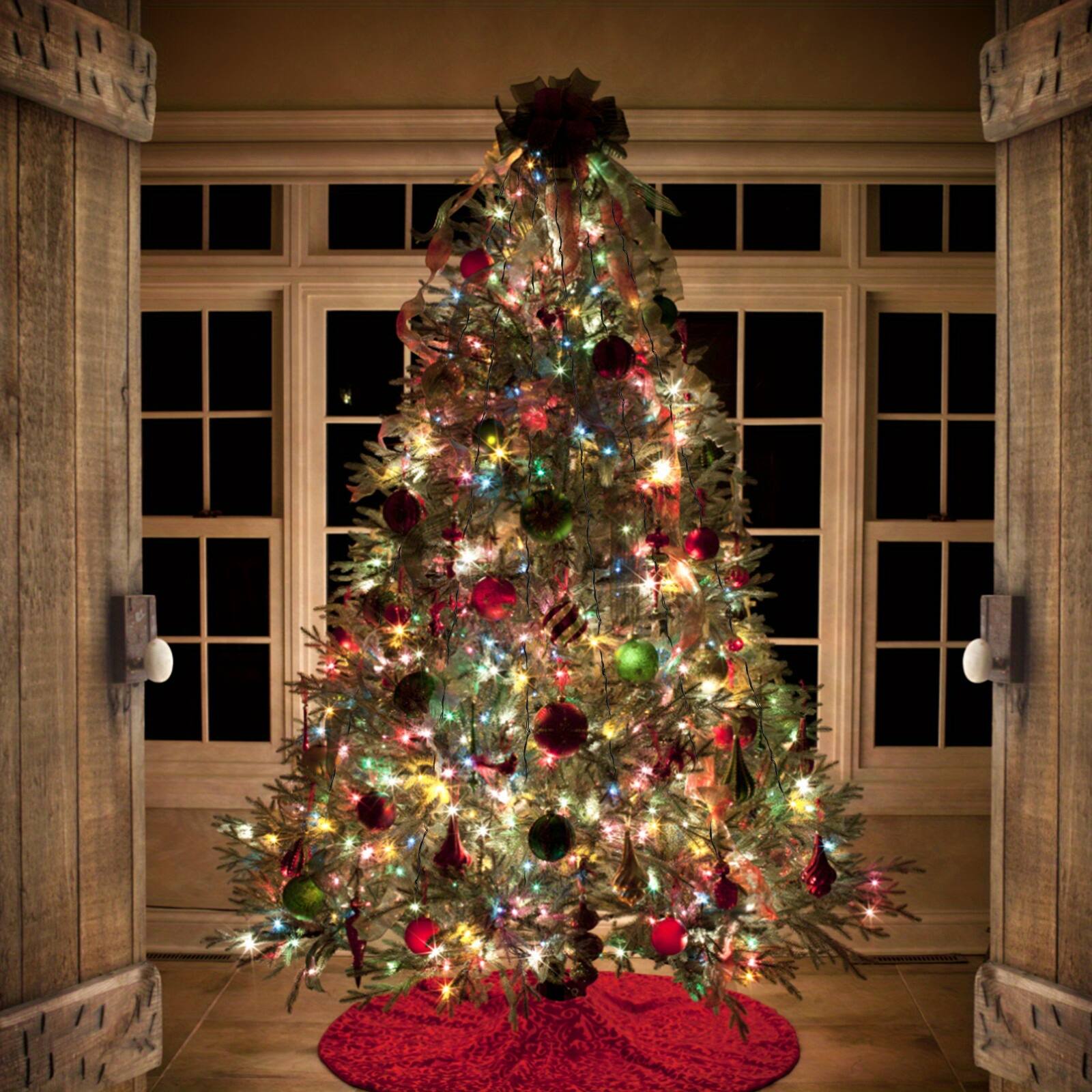 Front. Oumilen - 6.5FT Christmas Tree Topper Ring String Lights – Multicolor LED Tree Wrap Fairy Lights, UL Certified for Xmas Decoration.