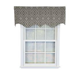 RLF Home - 100% Cotton Corsica Regal Fully lined Windows Rod Pocket Valance 50" x 17" - Gray