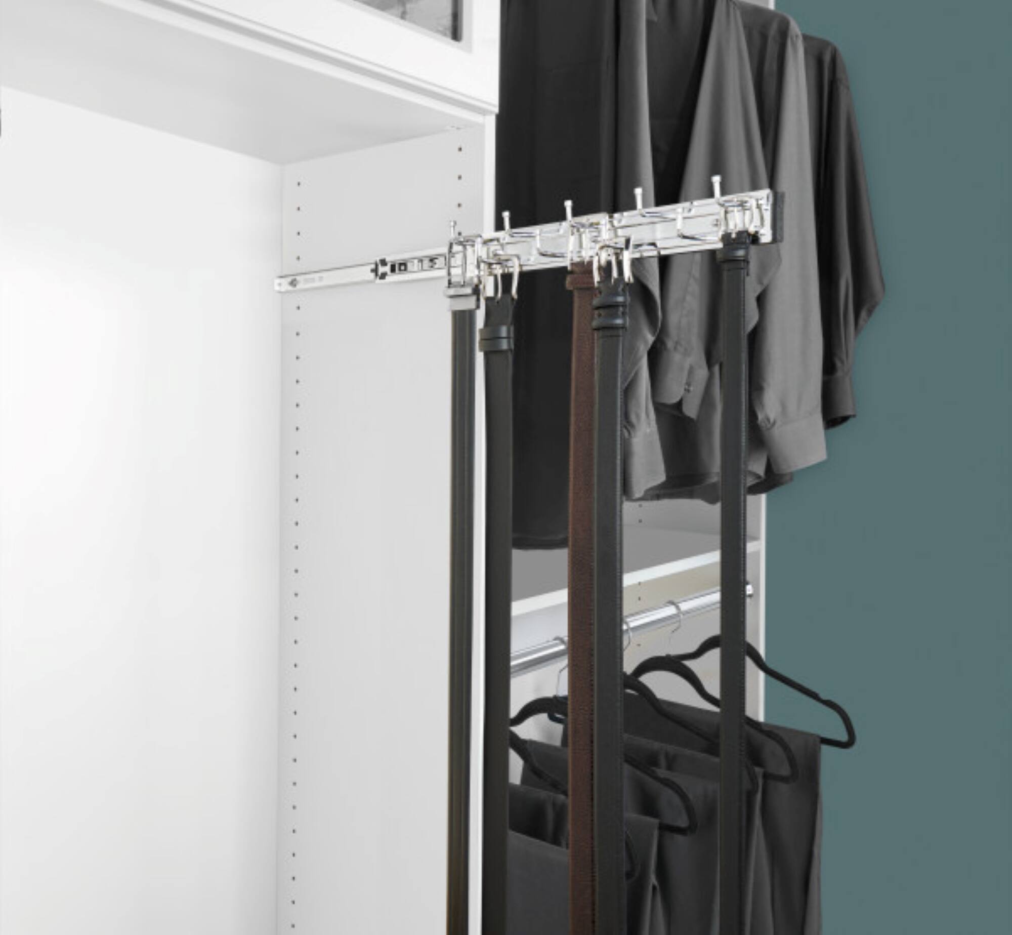 Alt View 2. Rev-A-Shelf - Rev-a-Shelf BRC-14CR 14" Mounted Pullout Belt Rack Organizer, Chrome (2 Pack) - Silver.