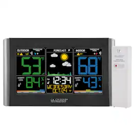 La Crosse Technology - Wireless Digital Color Weather Station with Alerts - Black/Gray