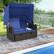 Alt View 1. Costway - Outdoor Patio Rattan Daybed with Retractable Canopy & Adjustable Backrests - Blue.