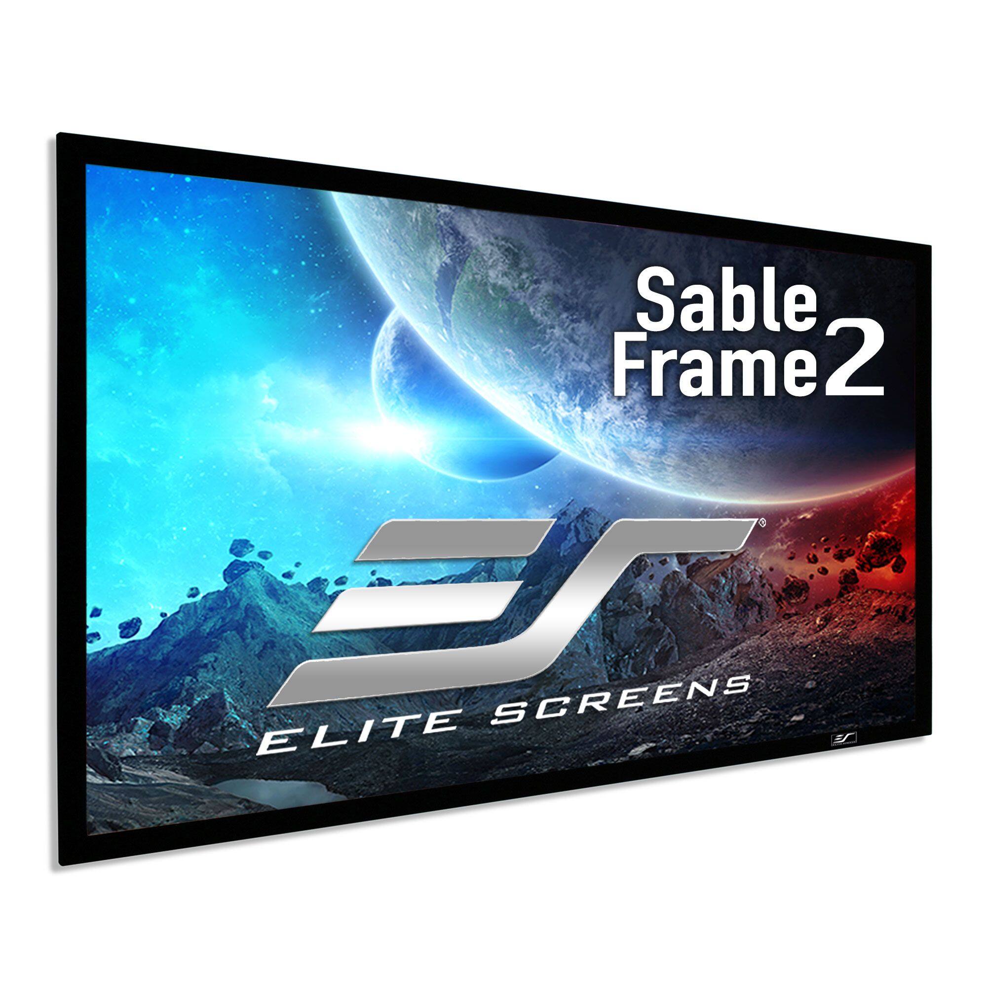 Elite Screens - Sable Frame 2 CineWhite UHD-B Velvet Covered Fixed Frame Projector Screen, 138" diag., 16:9, ER138WH2