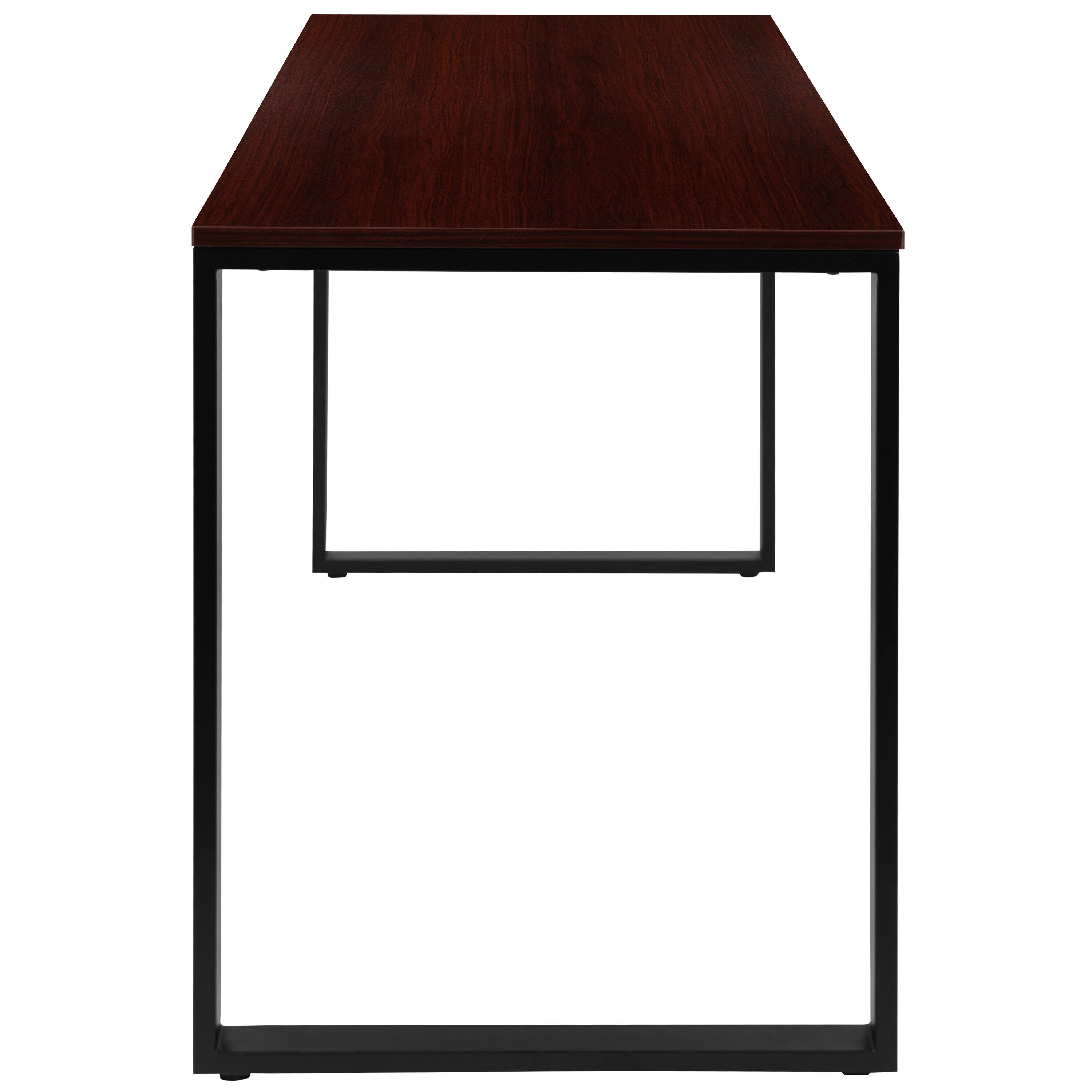 Alt View 7. Emma + Oliver - Modern Commercial Grade Desk Industrial Style Computer Desk Sturdy Home Office Desk - 55" Length - Mahogany.