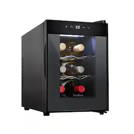 Ivation - 6 Bottle Thermoelectric Wine Cooler, Countertop Wine Fridge w/Digital Temp Control - Black