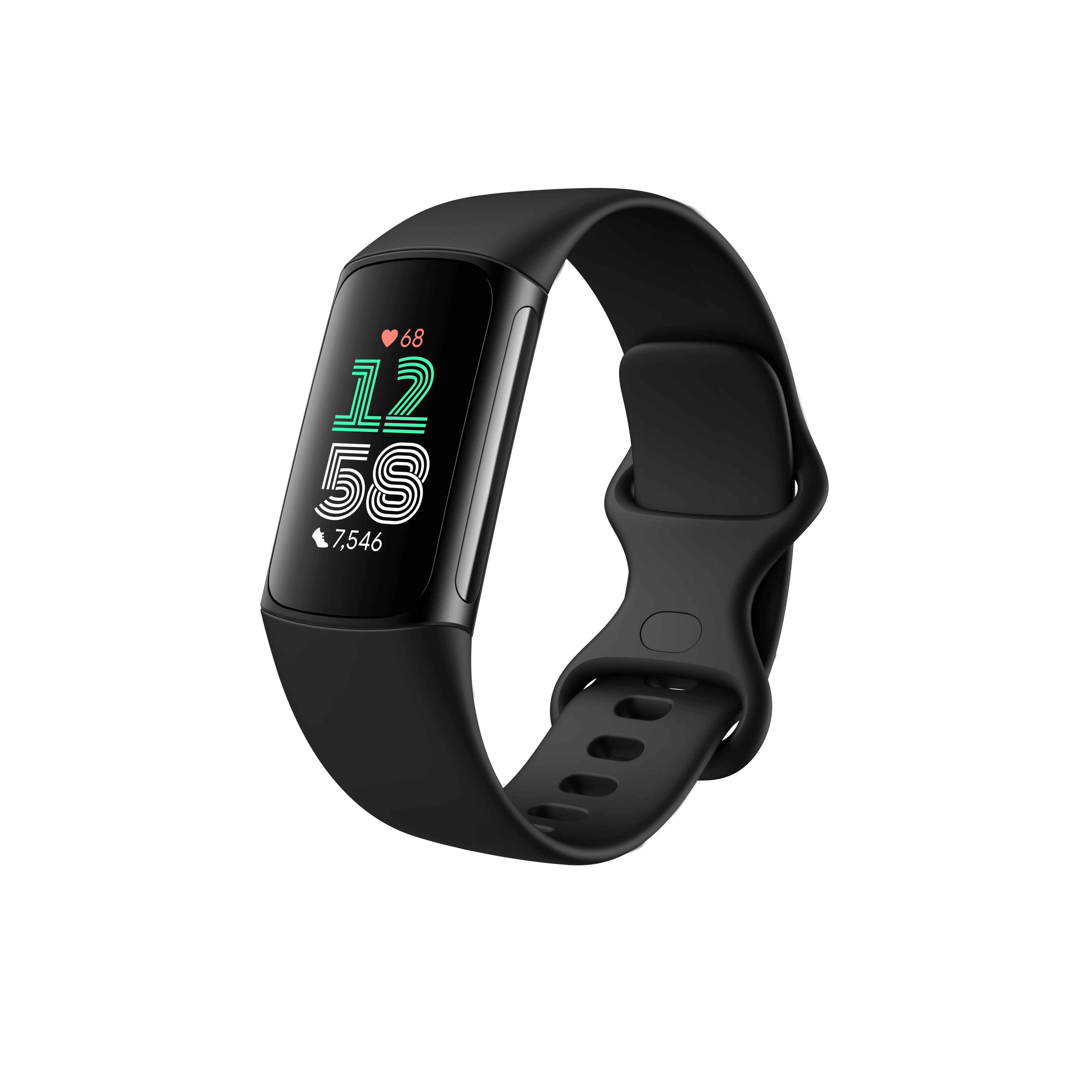 Left. Google - Fitbit Charge 6 Advanced Fitness & Health Tracker - Works with Android and iOS - Obsidian.