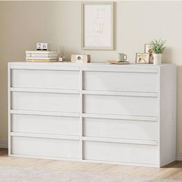 Jojoka - Drawer Dresser for Bedroom, Modern Chest of Drawers Tall with Large Drawers Storage - White