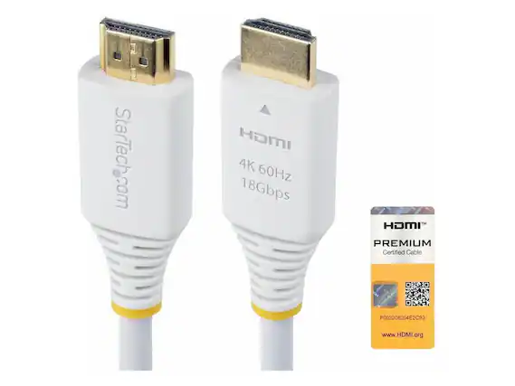 StarTech.com HDMI 4K 60Hz 18Gbps HDMI PREMIUM Certified Cable P002208004E2C93 E2C93 www.HDMI.org