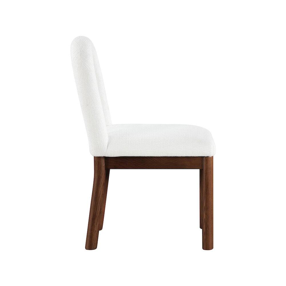 Alt View 3. Meridian Furniture - Conrad Cream Linen Textured Fabric Dining Chair - Beige.