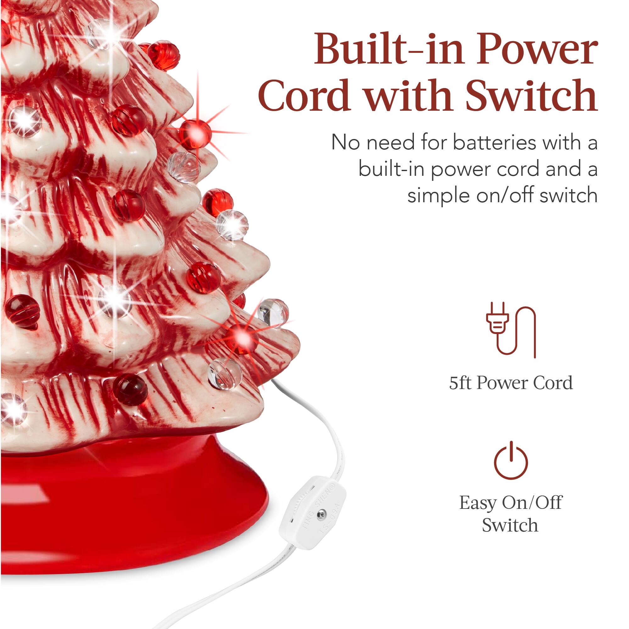 Built-in Power Cord with Switch

No need for batteries with a built-in power cord and a simple on/off switch

5ft Power Cord

Easy On/Off Switch