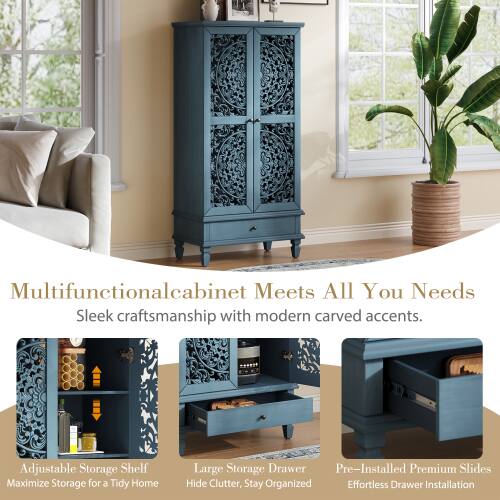 Multifunctional Cabinet Meets All Your Needs

Sleek craftsmanship with modern carved accents.

Adjustable Storage Shelf: Maximize Storage for a Tidy Home

Large Storage Drawer: Hide Clutter, Stay Organized

Pre-Installed Premium Slides: Effortless Drawer Installation