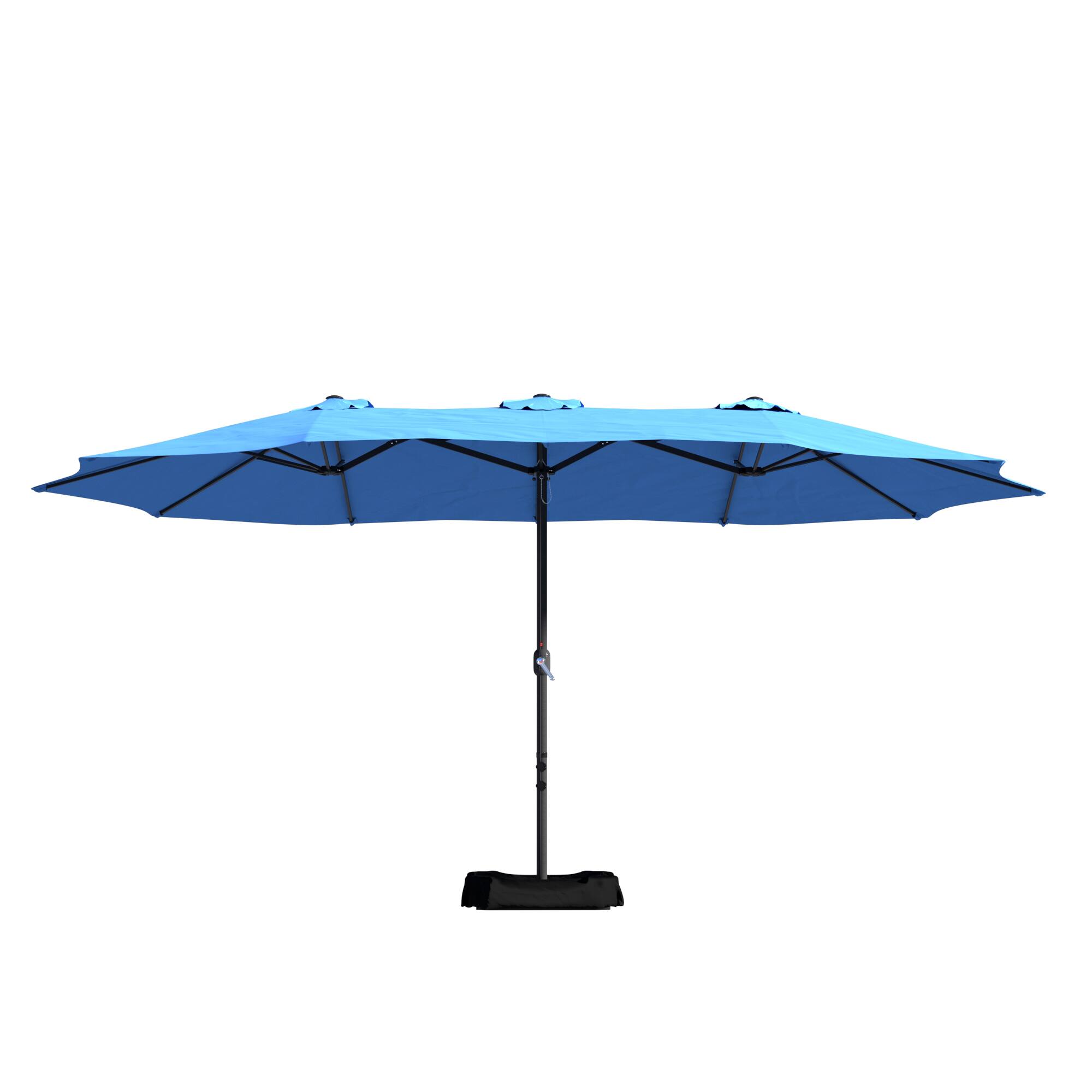 Front. Boyel Living - 15ft Solar LED Double Sided Patio Umbrella with Base Crank and Rocker.