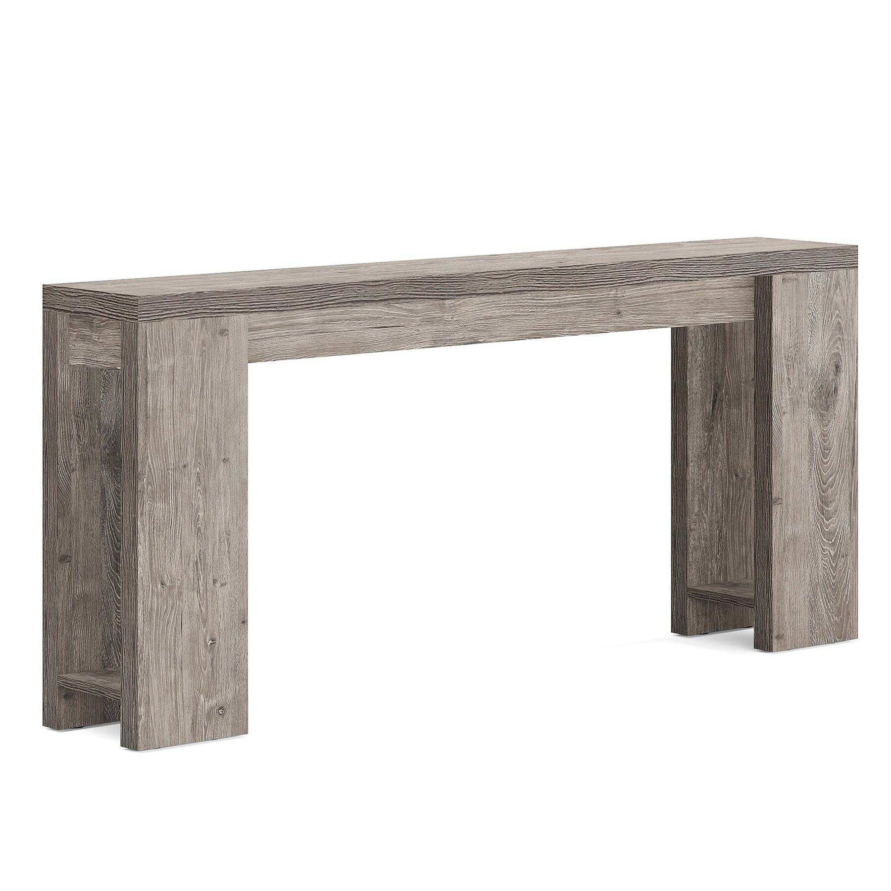 Alt View 1. Tribesigns - Farmhouse Console Table with Engineered Wood Construction and Rectangular Top for Entryway and Hallway - Gray.