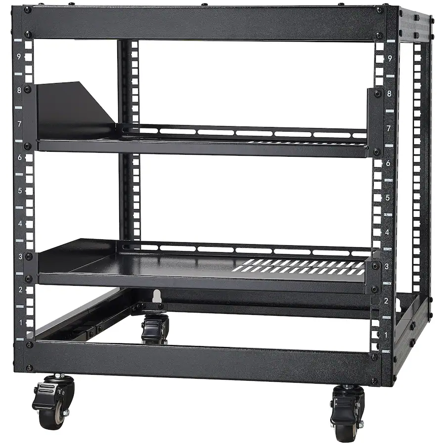 Spt Racks VEVOR 9U Open Frame Server Rack, 23'' 40'' Adjustable Depth, Free ...