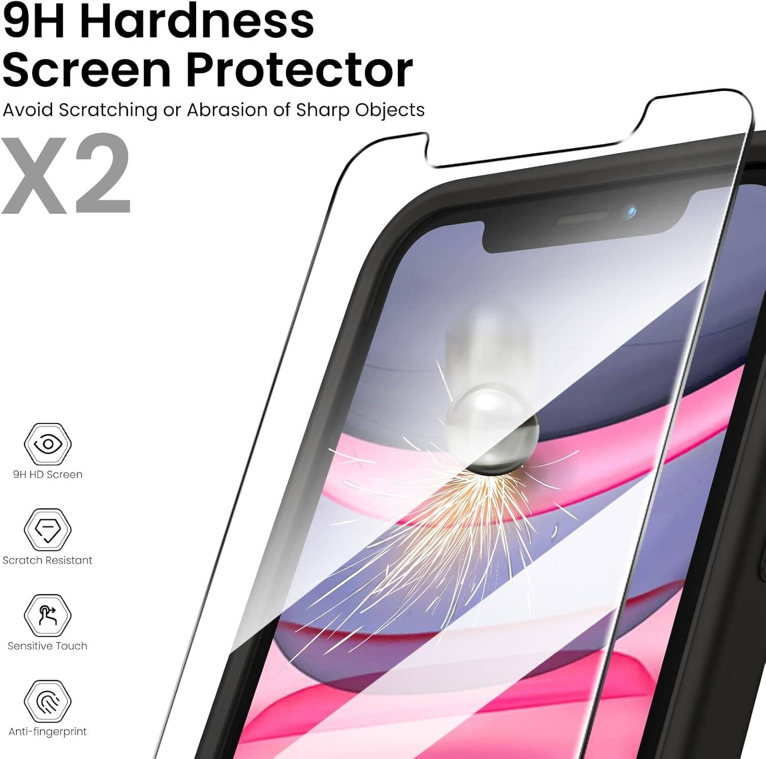 9H Hardness Screen Protector Avoid Scratching or Abrasion of Sharp Objects X2

HD Screen
Scratch Resistant
Sensitive Touch
Anti-fingerprint