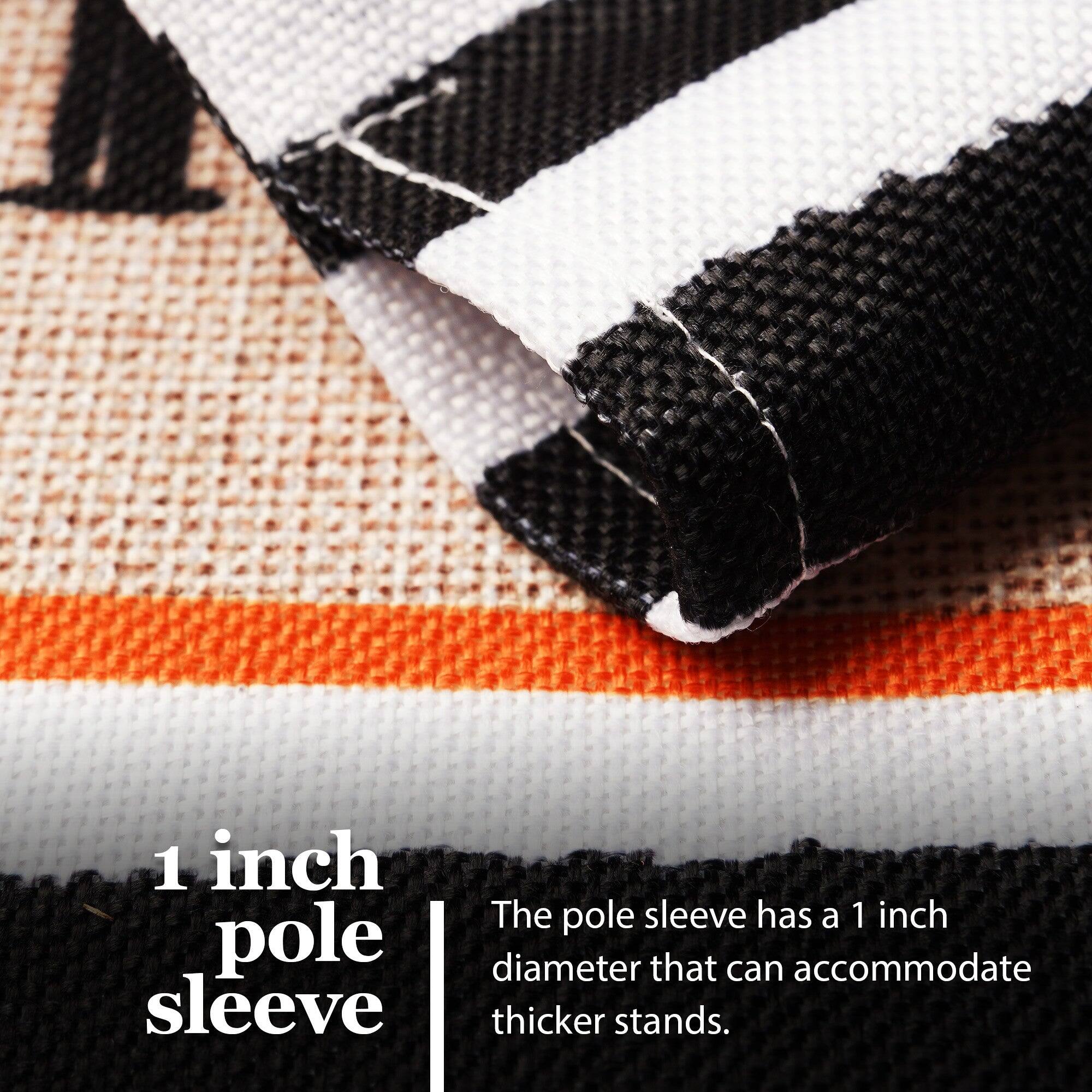 1 inch pole sleeve

The pole sleeve has a 1 inch diameter that can accommodate thicker stands.