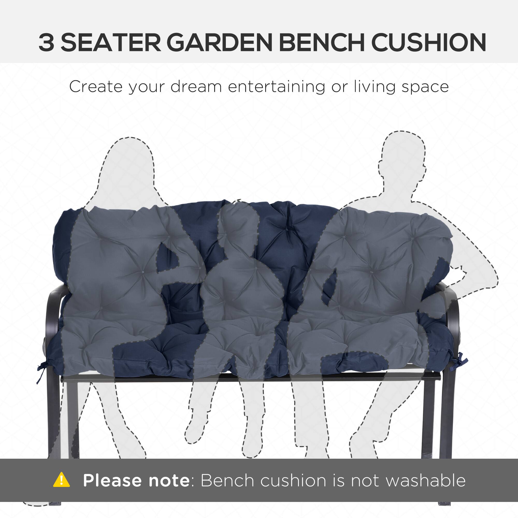 3 SEATER GARDEN BENCH CUSHION

Create your dream entertaining or living space

Please note: Bench cushion is not washable