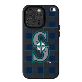 Keyscaper - MLB - Seattle Mariners Plaid Magnetic Bump iPhone Case - 15 - Black
