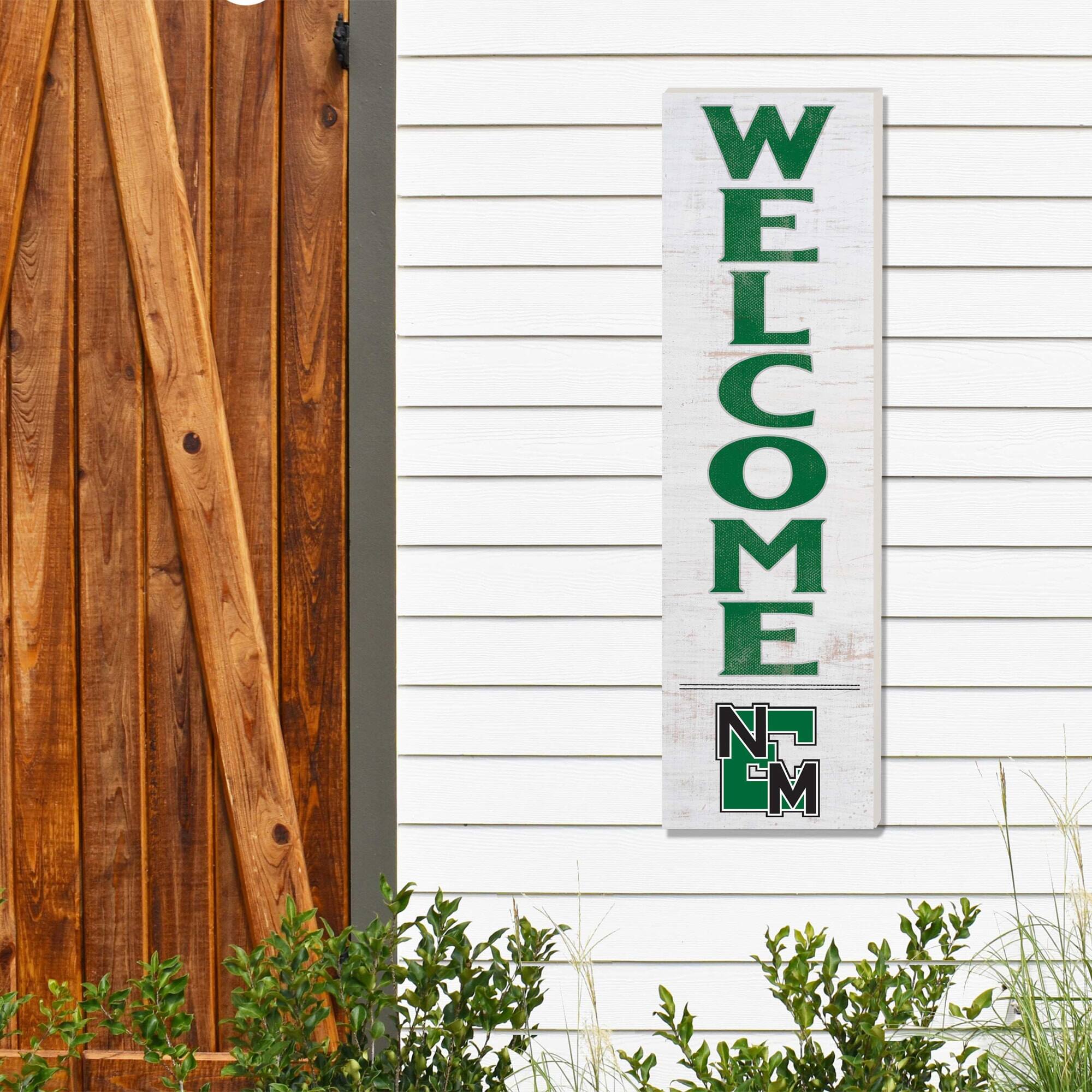 Alt View 1. Jardine - Eastern New Mexico Greyhounds 10'' x 35'' Indoor/Outdoor Welcome Sign - White.