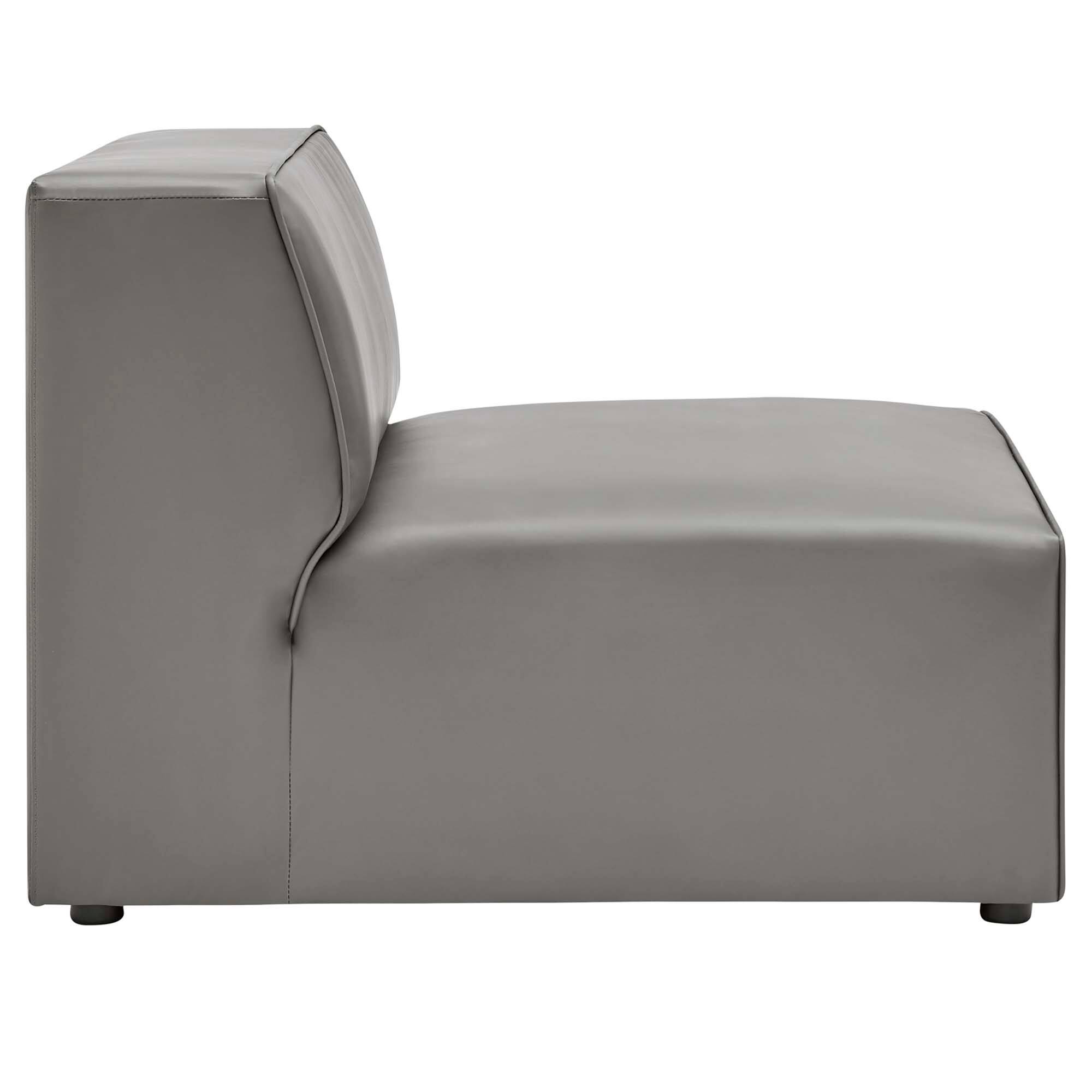 Alt View 4. Modway - Mingle 4-Piece Vegan Leather Sectional Sofa by Modway - Gray.