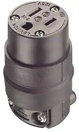 Leviton - 515CR 10-Pack Grounding Rubber Cord Outlet, NEMA 5-15R 15A - Black