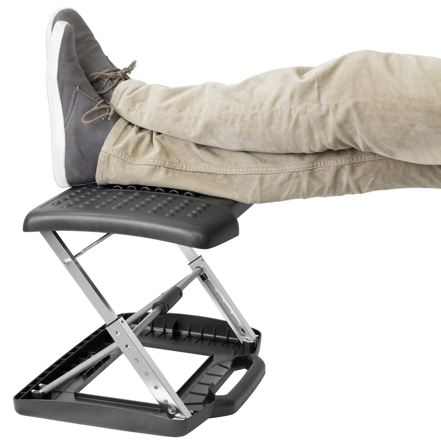 Alt View 2. Mount-It! - Under Desk Footrest with Adjustable Height, Tilt, and Massaging Rollers for Office and Home - Black.