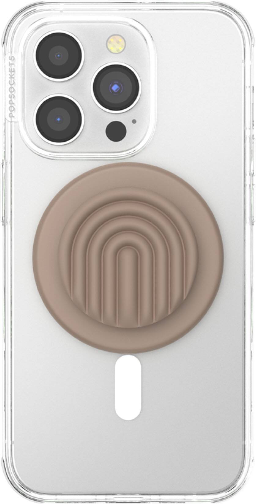 Alt View 1. PopSockets - MagSafe PopGrip Universal Magnetic Grip & Stand with Adapter Ring for Cell Phones - PopOut Curves Latte.