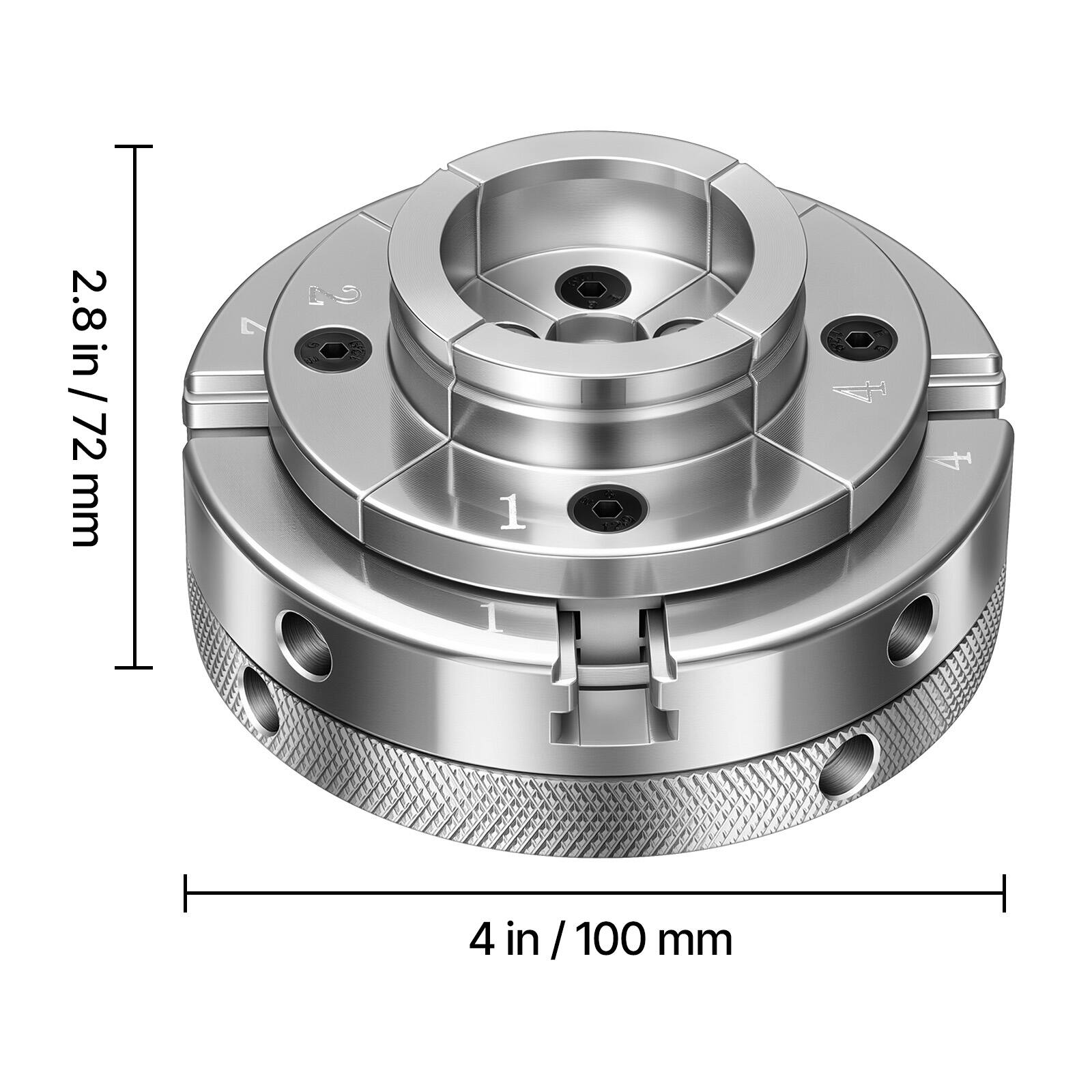 2.8 in / 72 mm  
4 in / 100 mm