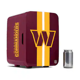 Ukonic NFL Washington Commanders 15-Can Mini Fridge 10L AC/DC Portable Refrigerator, Official Team Logo for Home & Car - Burgundy