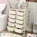 Alt View 3. Costway - 10 Drawer Storage Cart Utility Rolling Trolley Kitchen Office Organizer - White.