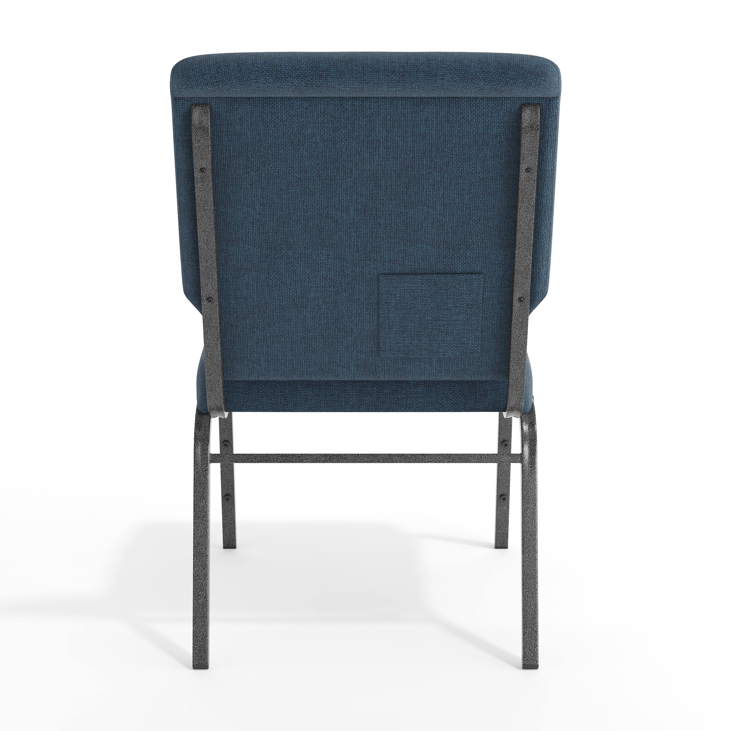 Alt View 7. Emma + Oliver - Church Chair 20.5 in. Wide - Navy Fabric/Silver Vein Frame.