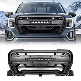 AMERICAN MODIFIED - Grille w/Lights for 2019-2021 GMC Sierra 1500 Base, SLE, & SLT - Matte Black