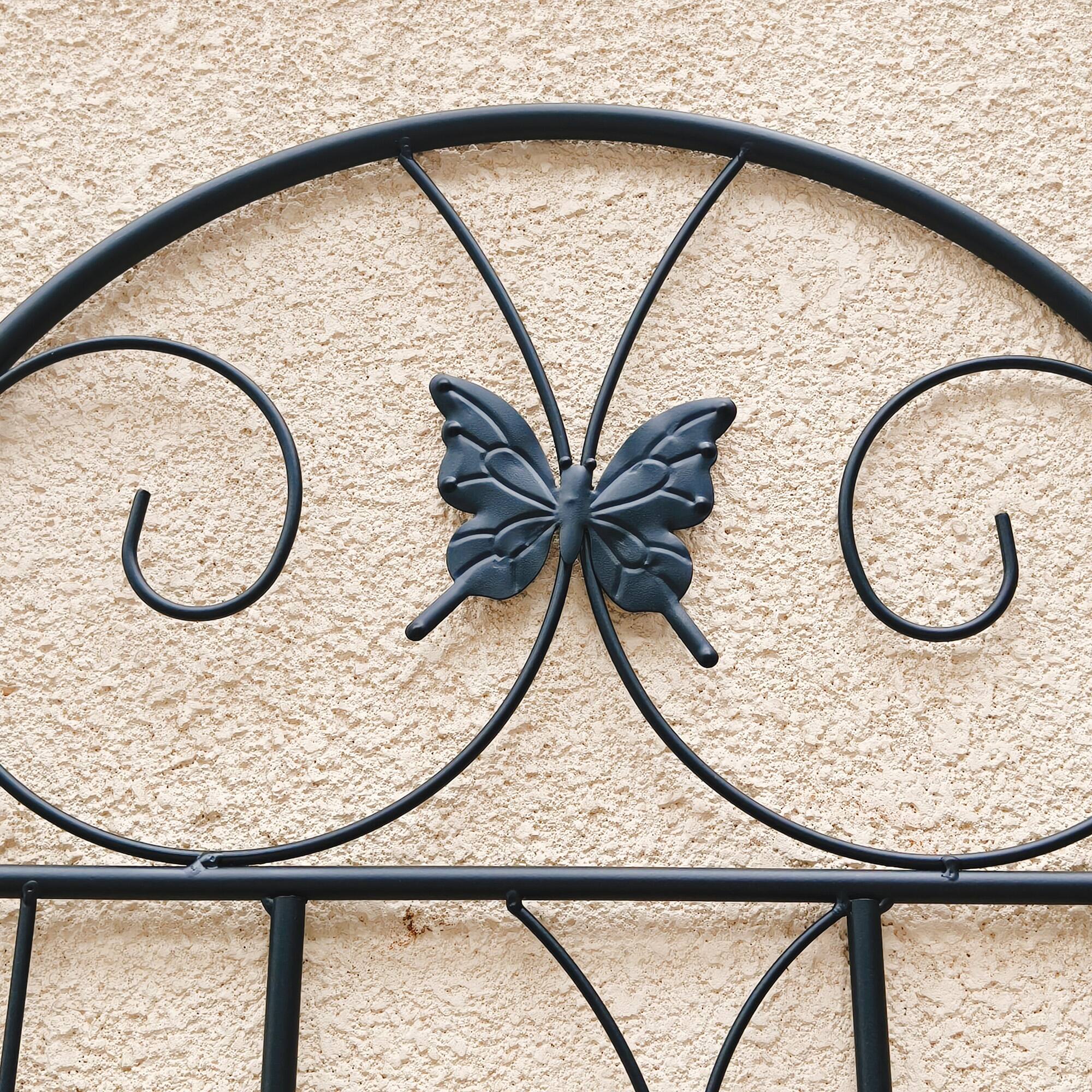 Alt View 6. Loheer - 2 Pack Metal Garden Trellis 7.2 ft x 1.6 ft Rustproof Plant Support - Black.