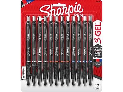 Sharpie - S-Gel Retractable Gel Pens, Medium Point, 0.7mm, Assorted Ink, Dozen (2096153)
