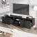 Back. Acekool - Modern 70" Entertainment Center TV Stand for 65/75/80 Inch TV with 2 Drawers & Open Shelves, Black - Black.