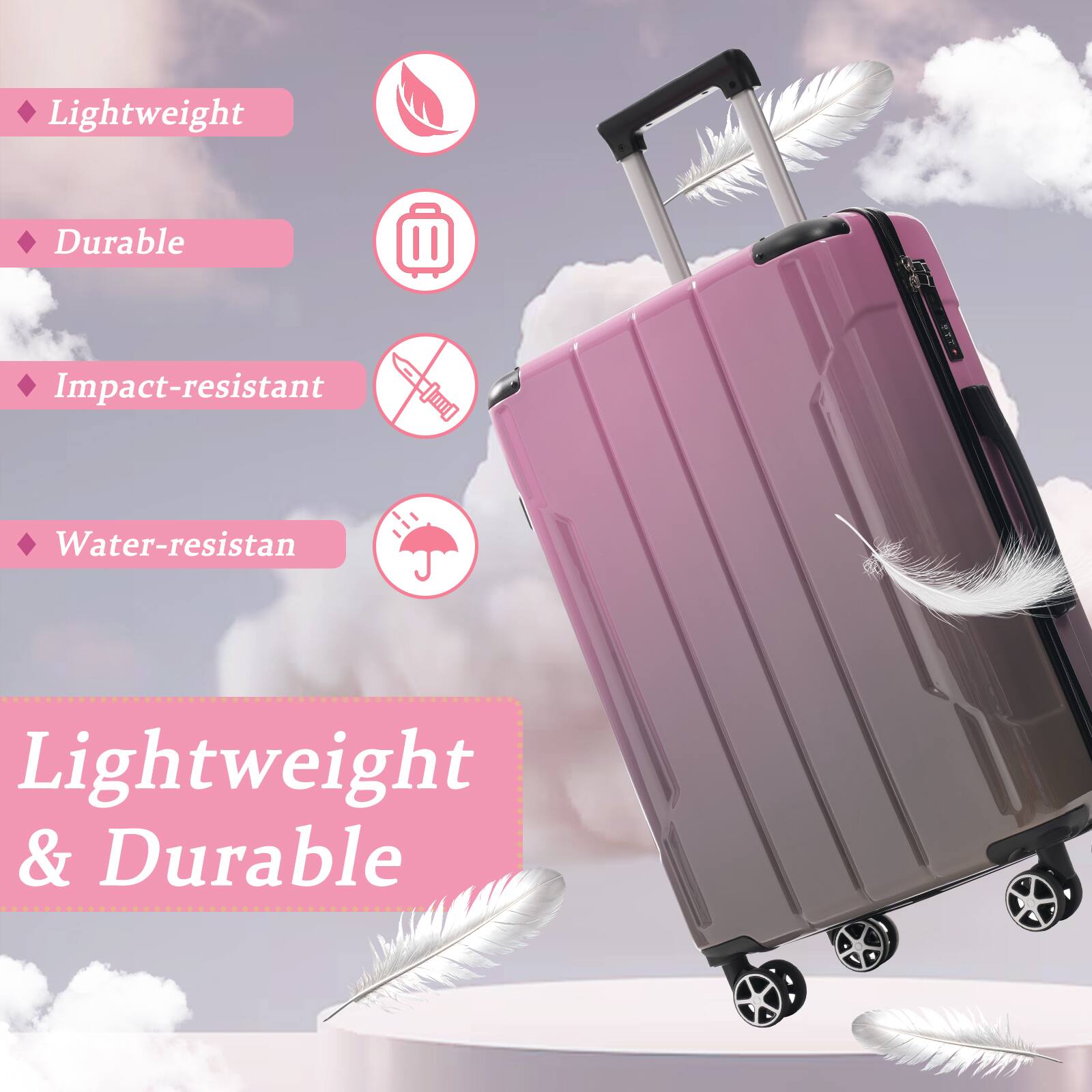 Lightweight  
Durable  
Impact-resistant  
Water-resistant  

Lightweight & Durable