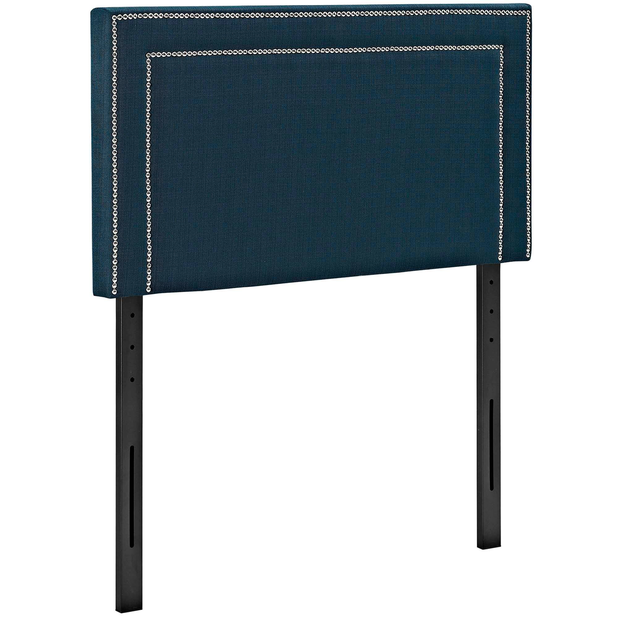 Angle. Modway - Jessamine Upholstered Fabric Twin Headboard by Modway - Blue.