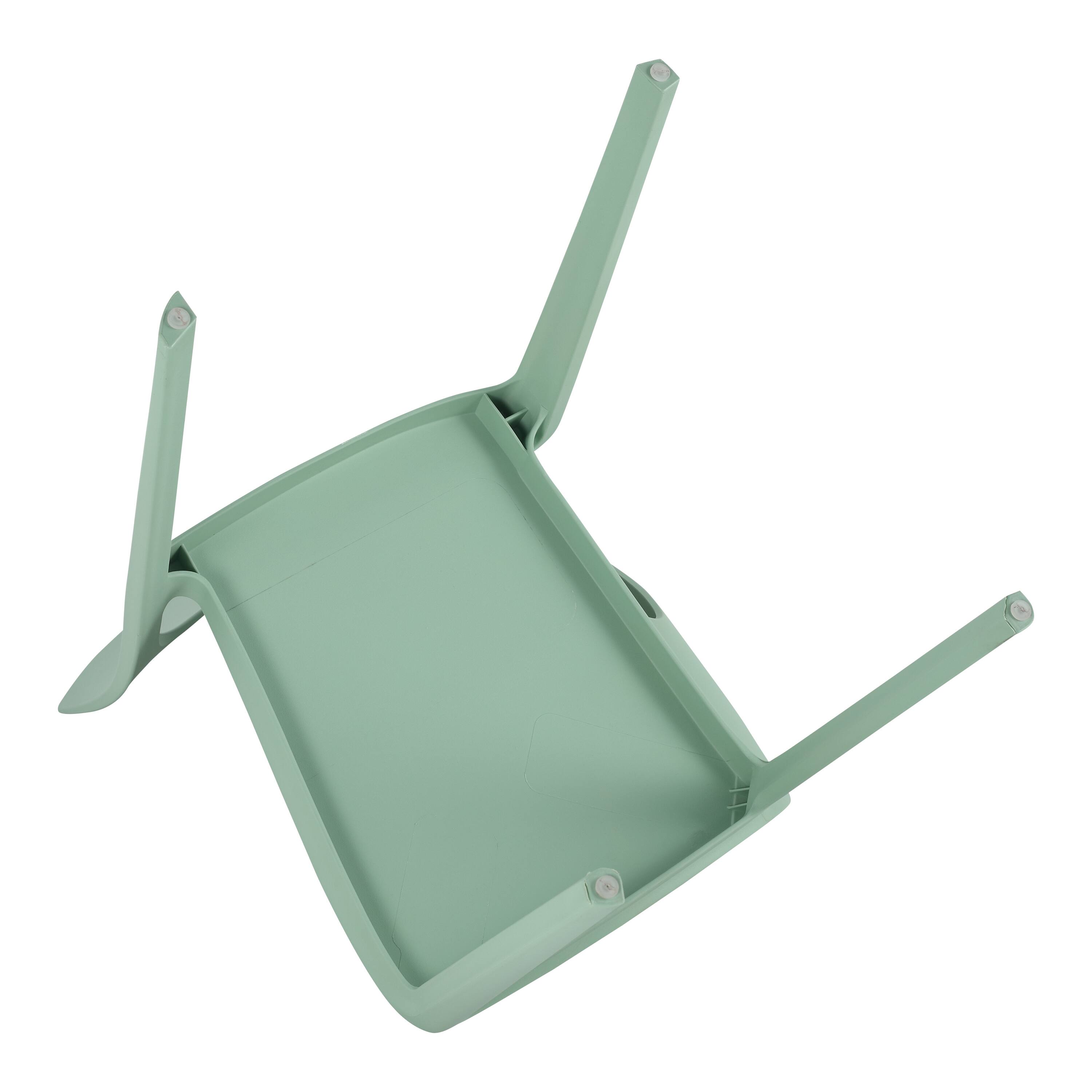 Alt View 7. Mondawe - Set of 4 Polypropylene Single-Side Chair - Haze Green.