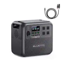 BLUETTI - 1800W Continuous/2700W Peak Output Power Station AC180 1152Wh LiFePO4 Battery Solar Generator for Outdoor (1152 Wh Capacity) - Gray