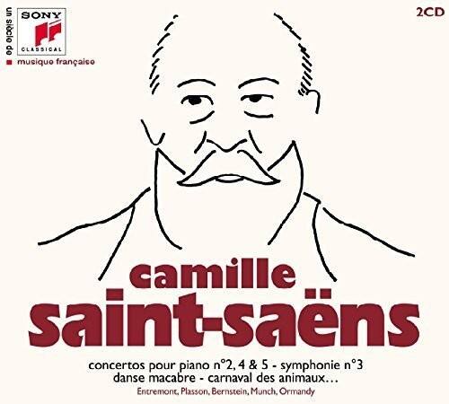 SONY  
CLASSICAL  
musique française  

camille saint-saëns  

concertos pour piano n°2, 4 & 5 - symphonie n°3 - danse macabre - carnaval des animaux...  
Entremont, Plasson, Bernstein, Munch, Ormandy  

2CD