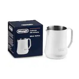 De'Longhi - 17 oz Milk Frothing Jug with V-Shape Precision Pour Spout in Matte - White