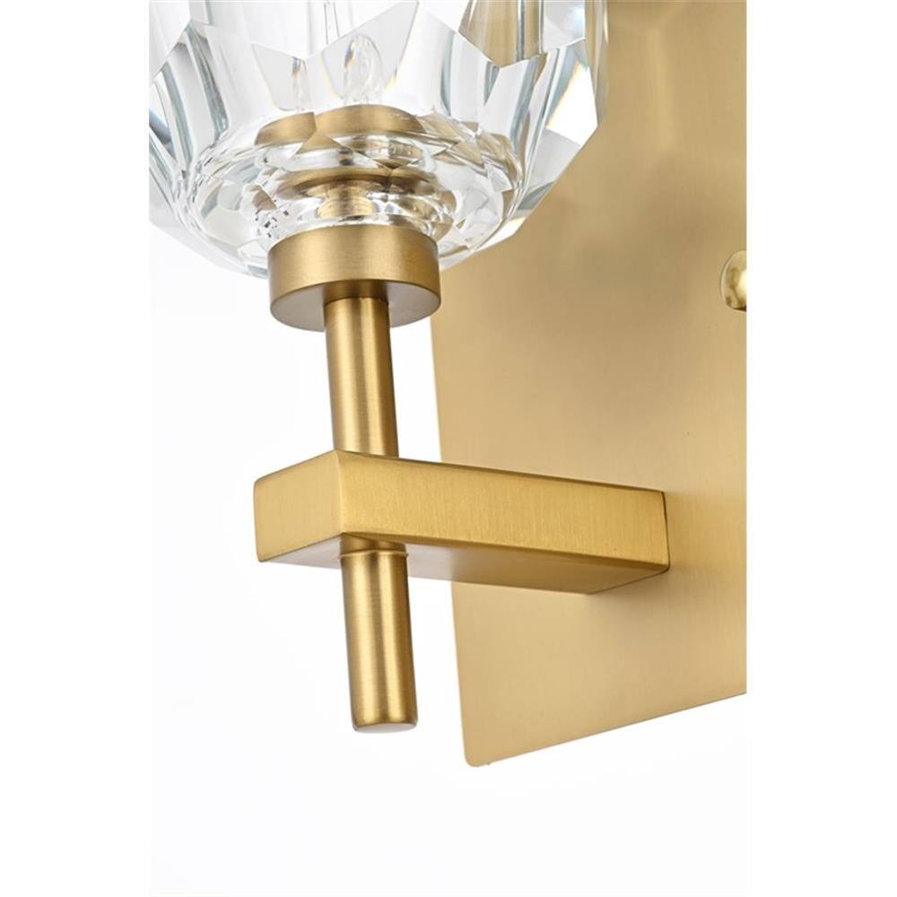 Alt View 3. Elegant Lighting - Graham 2-Light Modern Crystal Wall Sconce - Gold.