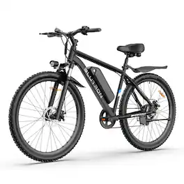 Blutron - EB550S 500W Mountain Ebike with 60 Mile Max Range and 20 MPH Max Speed - one size - Black