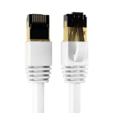 Front. Cables Direct Online - Cat8 Ethernet Cable 75FT, 40Gbps High-Speed RJ45 Shielded Copper Cord for Router, PC & Gaming - White.