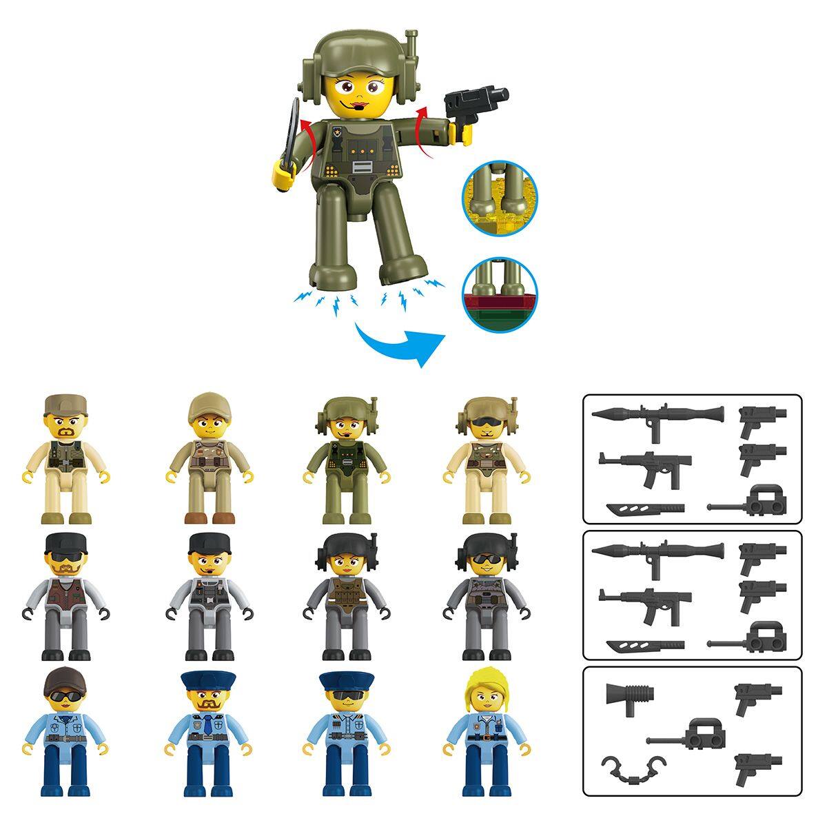 Alt View 6. PicassoTiles - PicassoTiles Magnetic Action Figures Law Enforcement Character Set, Building Block Tiles Magnet Expansion Pack Toys.