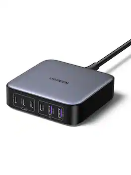 UGREEN - Nexode 6-Port 200W GaN Charging Station, USB-C Fast Charging Desktop Charger for Laptops, Tablets, Cell Phones - Black